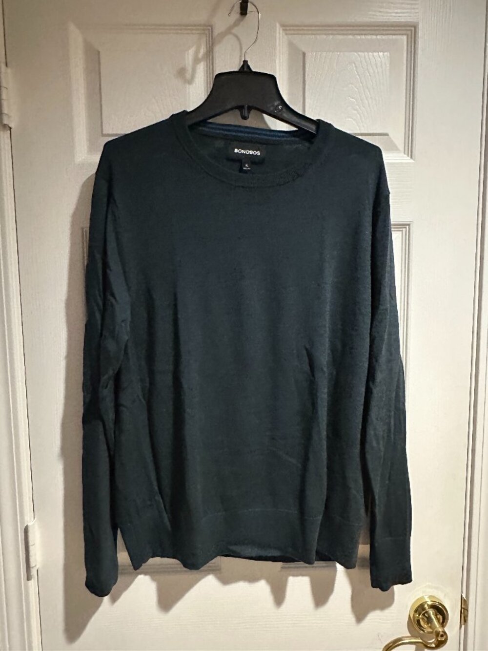 Bonobos Washable Merino Crewneck Sweater – Men’s XL – Forest Green – 100% Merino